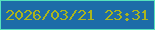 文字の大きさ：4、枠の色：55e2bd、背景の色：1d6ca8、文字の色：abb51c 無料ブログパーツのブログ時計