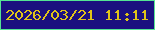 文字の大きさ：5、枠の色：55e493、背景の色：1b107f、文字の色：e0c418 無料ブログパーツのブログ時計