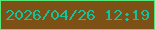 文字の大きさ：5、枠の色：55e578、背景の色：7d5116、文字の色：18c19c 無料ブログパーツのブログ時計