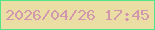 文字の大きさ：1、枠の色：55e589、背景の色：eadea5、文字の色：d198ad 無料ブログパーツのブログ時計