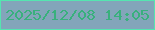 文字の大きさ：5、枠の色：55e5b0、背景の色：83a5ba、文字の色：39b07d 無料ブログパーツのブログ時計