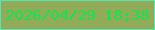 文字の大きさ：2、枠の色：55e5b6、背景の色：92ab59、文字の色：0fe750 無料ブログパーツのブログ時計