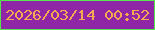 文字の大きさ：2、枠の色：55e64e、背景の色：8f26a6、文字の色：f7a853 無料ブログパーツのブログ時計