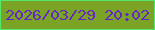 文字の大きさ：1、枠の色：55e66e、背景の色：7ba427、文字の色：6429c5 無料ブログパーツのブログ時計