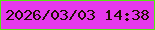 文字の大きさ：1、枠の色：55e811、背景の色：e539ec、文字の色：230f02 無料ブログパーツのブログ時計