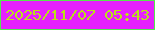文字の大きさ：5、枠の色：55e84d、背景の色：e521fd、文字の色：bae01a 無料ブログパーツのブログ時計