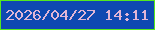 文字の大きさ：3、枠の色：55e91e、背景の色：0e49b1、文字の色：e1b6d6 無料ブログパーツのブログ時計
