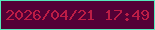 文字の大きさ：1、枠の色：55e9bb、背景の色：530136、文字の色：bc1d46 無料ブログパーツのブログ時計