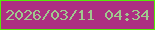 文字の大きさ：3、枠の色：55ea09、背景の色：ad2f82、文字の色：a0c88e 無料ブログパーツのブログ時計