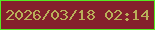 文字の大きさ：2、枠の色：55ea24、背景の色：84202c、文字の色：b9af59 無料ブログパーツのブログ時計