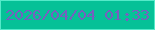 文字の大きさ：2、枠の色：55eac9、背景の色：06c197、文字の色：7660bf 無料ブログパーツのブログ時計