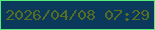 文字の大きさ：4、枠の色：55ed7a、背景の色：0a395b、文字の色：576d24 無料ブログパーツのブログ時計