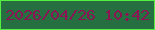 文字の大きさ：5、枠の色：55ef41、背景の色：266f40、文字の色：8e1355 無料ブログパーツのブログ時計