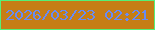 文字の大きさ：1、枠の色：55f078、背景の色：c67e16、文字の色：688bf4 無料ブログパーツのブログ時計