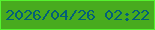 文字の大きさ：2、枠の色：55f32f、背景の色：48ab1e、文字の色：035f78 無料ブログパーツのブログ時計