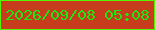 文字の大きさ：3、枠の色：55f602、背景の色：c63c1d、文字の色：20e513 無料ブログパーツのブログ時計