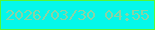 文字の大きさ：4、枠の色：55f735、背景の色：04f8ea、文字の色：8ad3a5 無料ブログパーツのブログ時計