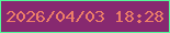 文字の大きさ：4、枠の色：55f999、背景の色：872970、文字の色：ec7e68 無料ブログパーツのブログ時計