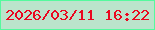 文字の大きさ：2、枠の色：55f99e、背景の色：bbe4cc、文字の色：ea0820 無料ブログパーツのブログ時計