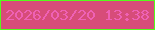 文字の大きさ：3、枠の色：55fa1b、背景の色：d74c79、文字の色：ef61b5 無料ブログパーツのブログ時計