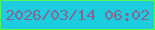文字の大きさ：5、枠の色：55fa54、背景の色：1cccdf、文字の色：86668e 無料ブログパーツのブログ時計