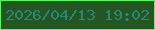 文字の大きさ：4、枠の色：55fa63、背景の色：245622、文字の色：28877d 無料ブログパーツのブログ時計
