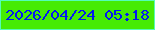 文字の大きさ：3、枠の色：55fcb9、背景の色：46eb05、文字の色：0318f2 無料ブログパーツのブログ時計