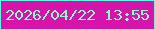 文字の大きさ：3、枠の色：55ffe5、背景の色：d714a9、文字の色：8ffacd 無料ブログパーツのブログ時計