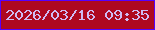 文字の大きさ：2、枠の色：5601fc、背景の色：ae0820、文字の色：cfbbf3 無料ブログパーツのブログ時計