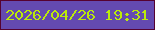 文字の大きさ：2、枠の色：560230、背景の色：644ab0、文字の色：bbea0a 無料ブログパーツのブログ時計