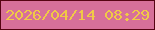 文字の大きさ：2、枠の色：560412、背景の色：d77099、文字の色：f0c946 無料ブログパーツのブログ時計