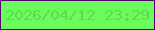 文字の大きさ：3、枠の色：560571、背景の色：6bfb5c、文字の色：59dc4e 無料ブログパーツのブログ時計