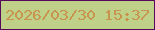文字の大きさ：2、枠の色：56085a、背景の色：bfd089、文字の色：c8934d 無料ブログパーツのブログ時計
