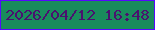 文字の大きさ：4、枠の色：5608fe、背景の色：198c5c、文字の色：4a116f 無料ブログパーツのブログ時計