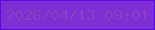 文字の大きさ：2、枠の色：5609ec、背景の色：7e2ed3、文字の色：8740bf 無料ブログパーツのブログ時計