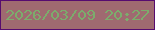 文字の大きさ：1、枠の色：560b6f、背景の色：9f6a70、文字の色：7cac6c 無料ブログパーツのブログ時計