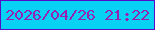 文字の大きさ：3、枠の色：560cc7、背景の色：07d2f4、文字の色：9622b5 無料ブログパーツのブログ時計