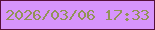 文字の大きさ：5、枠の色：560f3b、背景の色：d794fc、文字の色：929258 無料ブログパーツのブログ時計