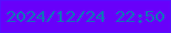 文字の大きさ：3、枠の色：560ffe、背景の色：6800fa、文字の色：1370bb 無料ブログパーツのブログ時計