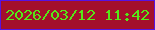 文字の大きさ：4、枠の色：5613e2、背景の色：a30f2c、文字の色：55e617 無料ブログパーツのブログ時計