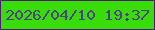 文字の大きさ：2、枠の色：56147f、背景の色：37dd05、文字の色：534082 無料ブログパーツのブログ時計