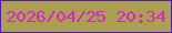 文字の大きさ：3、枠の色：5614c2、背景の色：a9a14d、文字の色：dc1fd2 無料ブログパーツのブログ時計