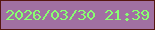 文字の大きさ：3、枠の色：561611、背景の色：a170a2、文字の色：88ff71 無料ブログパーツのブログ時計