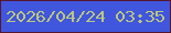 文字の大きさ：4、枠の色：56162f、背景の色：3f56dd、文字の色：bcc57e 無料ブログパーツのブログ時計