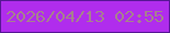 文字の大きさ：5、枠の色：561794、背景の色：b02ded、文字の色：a7808e 無料ブログパーツのブログ時計