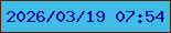 文字の大きさ：4、枠の色：561e07、背景の色：40bce9、文字の色：000f9d 無料ブログパーツのブログ時計