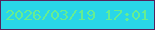 文字の大きさ：3、枠の色：56215b、背景の色：29d6e8、文字の色：66ed91 無料ブログパーツのブログ時計