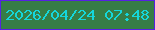 文字の大きさ：4、枠の色：5621e2、背景の色：367d46、文字の色：15d6da 無料ブログパーツのブログ時計