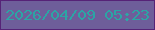 文字の大きさ：5、枠の色：562377、背景の色：6e5e9a、文字の色：2ca5a5 無料ブログパーツのブログ時計