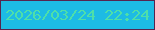 文字の大きさ：2、枠の色：56244e、背景の色：1dbbe4、文字の色：4edfa9 無料ブログパーツのブログ時計